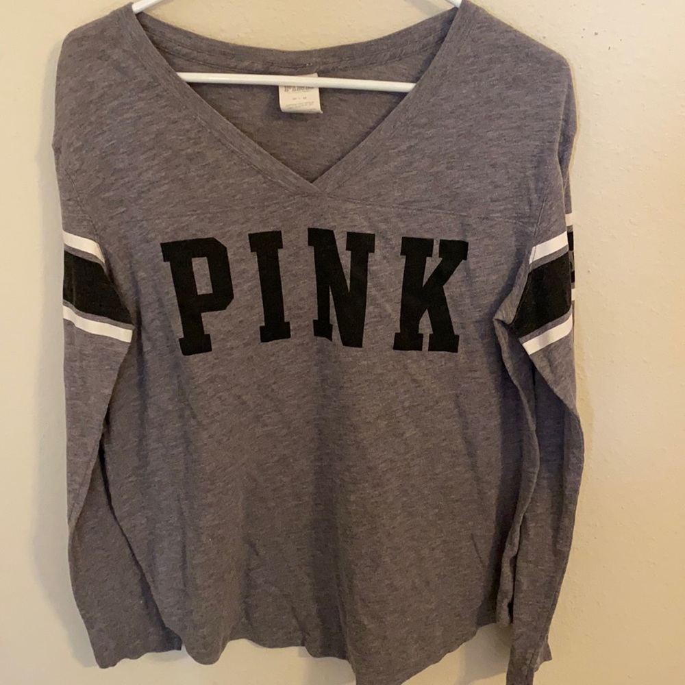 Grey PINK long sleeve shirt